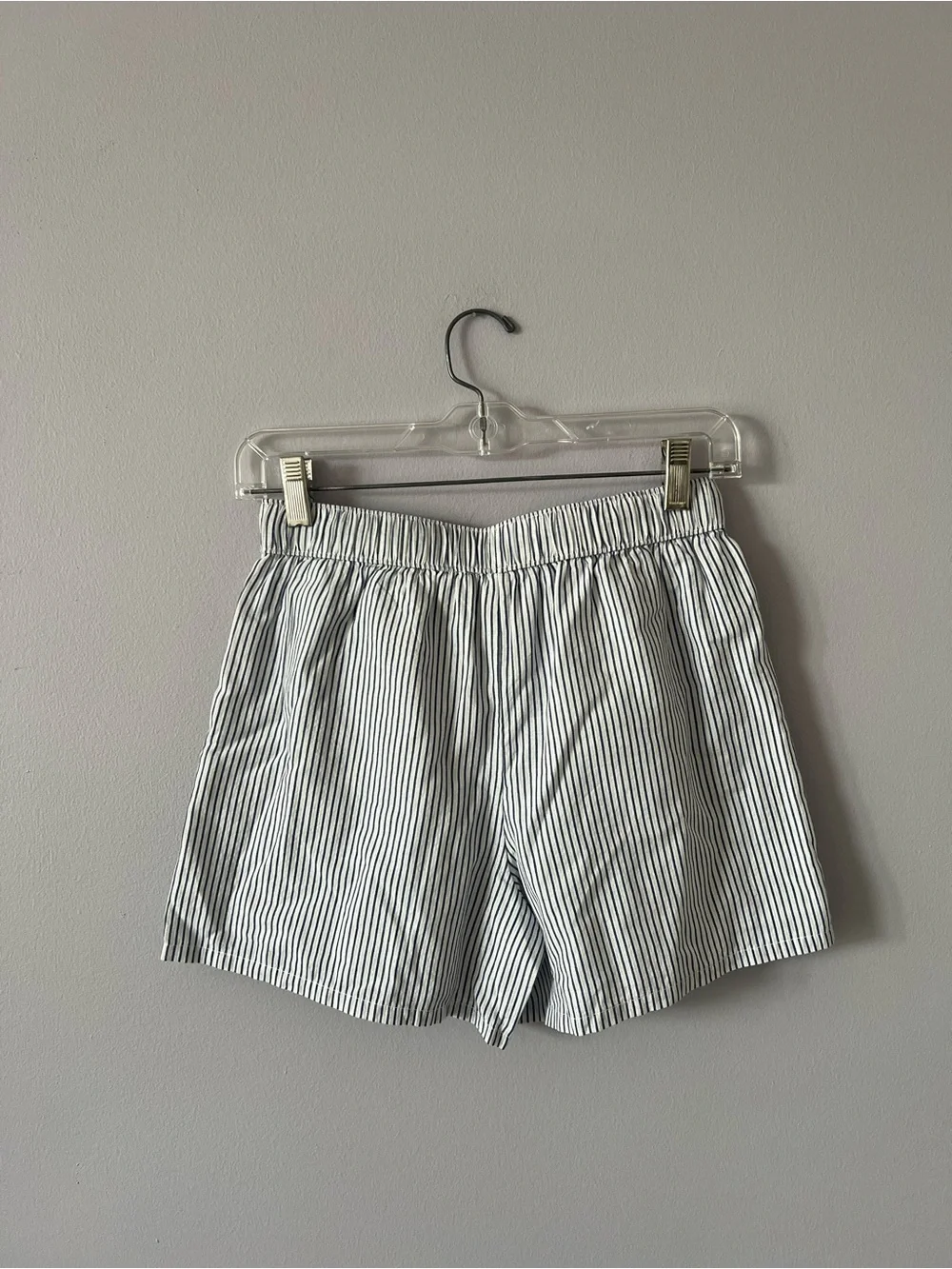 Vineyard Vines Navy & White Striped Kids Shorts with Red Tassel Accent
